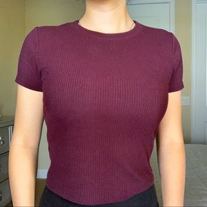 FOREVER 21 Plum Purple Ribbed Crop Top